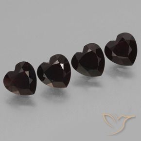 Pedras preciosas de Granada Piropo Vermelho escuro natural de 3.85 ct, Coração, VVS-VS