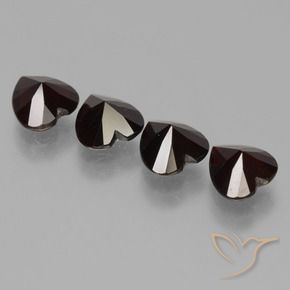 Pedras preciosas de Granada Piropo Vermelho escuro natural de 3.85 ct, Coração, VVS-VS