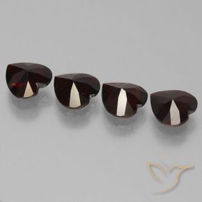 Pedras preciosas de Granada Piropo Vermelho escuro natural de 2.75 ct, Coração, VVS-VS