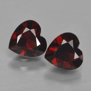 Pedras preciosas de granada piropo vermelho natural de 1,67 ct, formato de coração, VVS-VS