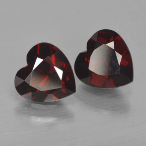 Pedras preciosas de granada piropo vermelho natural de 1,67 ct, formato de coração, VVS-VS