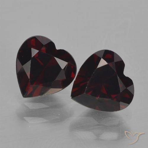 1.96ctw Natural Vermelho escuro Granada Piropo, Coração, VVS-VS