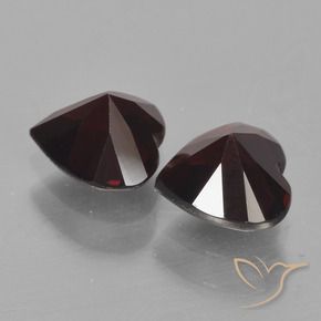 Pedras preciosas de Granada Piropo Vermelho escuro natural de 1.96 ct, Coração, VVS-VS