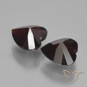 Pedras preciosas de Granada Piropo vermelho escuro natural de 1.63 ct, Coração, VVS-VS