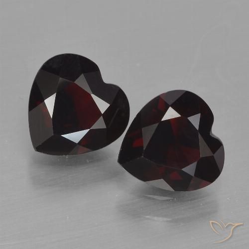 1.59ctw Natural Vermelho escuro Granada Piropo, Coração, VVS-VS