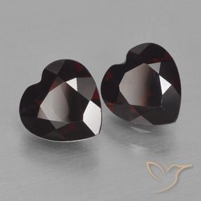 Pedras preciosas de Granada Piropo Vermelho escuro natural de 1.59 ct, Coração, VVS-VS