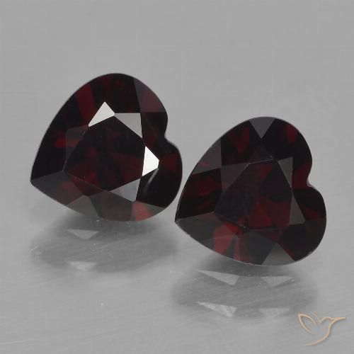 1.82ctw Natural Vermelho escuro Granada Piropo, Coração, VVS-VS