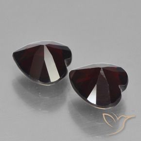 Pedras preciosas de Granada Piropo Vermelho escuro natural de 1.82 ct, Coração, VVS-VS