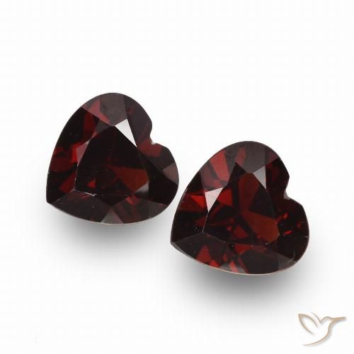 1.77ctw Natural vermelho escuro Granada Piropo, Coração, VVS-VS