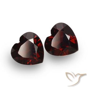 Pedras preciosas de Granada Piropo vermelho escuro natural de 1.77 ct, Coração, VVS-VS