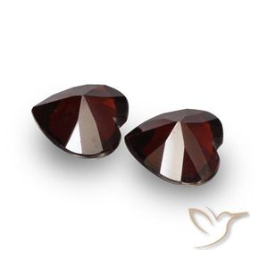 Pedras preciosas de Granada Piropo vermelho escuro natural de 1.77 ct, Coração, VVS-VS