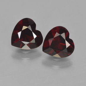 Pedras preciosas de granada piropo vermelho natural de 1,69 ct, formato de coração, VVS-VS