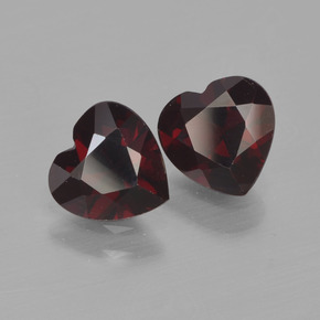 Pedras preciosas de granada piropo vermelho natural de 1,69 ct, formato de coração, VVS-VS