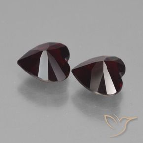 Pedras preciosas de Granada Piropo vermelho escuro natural de 1.73 ct, Coração, VVS-VS