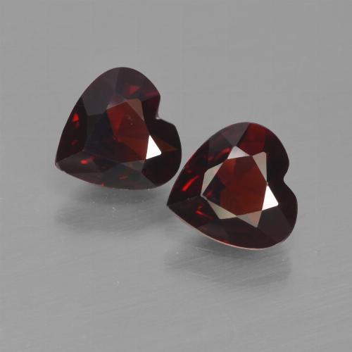 Pedras preciosas de granada piropo vermelho natural de 1,48 ct, formato de coração, VVS-VS