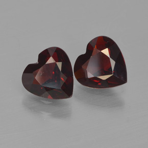 Pedras preciosas de granada piropo vermelho natural de 1,48 ct, formato de coração, VVS-VS