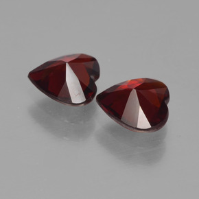 Pedras preciosas de granada piropo vermelho natural de 1,48 ct, formato de coração, VVS-VS
