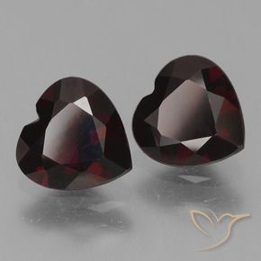 Pedras preciosas de Granada Piropo Vermelho escuro natural de 1.70 ct, Coração, VVS-VS