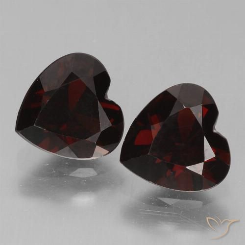 1.80ctw Natural vermelho escuro Granada Piropo, Coração, VVS-VS
