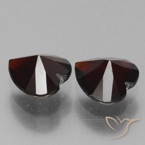 Pedras preciosas de Granada Piropo vermelho escuro natural de 1.80 ct, Coração, VVS-VS