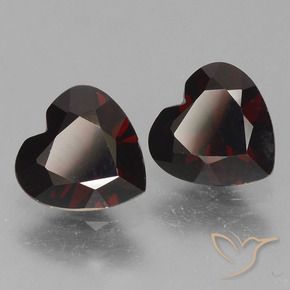 Pedras preciosas de Granada Piropo Vermelho escuro natural de 1.56 ct, Coração, VVS-VS