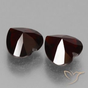 Pedras preciosas de Granada Piropo vermelho escuro natural de 1.72 ct, Coração, VVS-VS