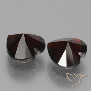 Pedras preciosas de Granada Piropo vermelho escuro natural de 1.78 ct, Coração, VVS-VS