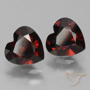 Pedras preciosas de Granada Piropo Vermelho escuro natural de 1.75 ct, Coração, VVS-VS