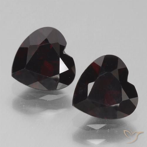 1.75ctw Natural Vermelho escuro Granada Piropo, Coração, VVS-VS