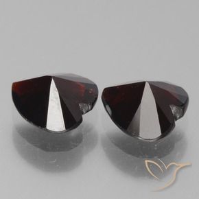 Pedras preciosas de Granada Piropo vermelho escuro natural de 1.66 ct, Coração, VVS-VS