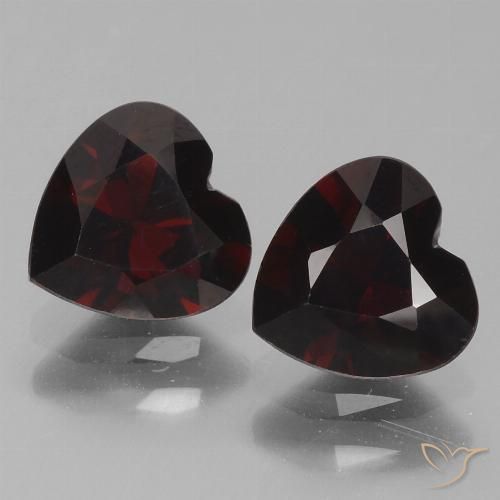 1.80ctw Natural Vermelho escuro Granada Piropo, Coração, VVS-VS