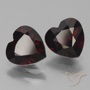 Pedras preciosas de Granada Piropo Vermelho escuro natural de 1.80 ct, Coração, VVS-VS