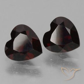 Pedras preciosas de Granada Piropo Vermelho escuro natural de 1.95 ct, Coração, VVS-VS