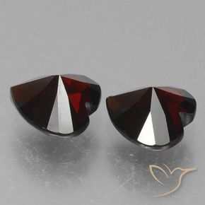 Pedras preciosas de Granada Piropo Vermelho escuro natural de 1.95 ct, Coração, VVS-VS