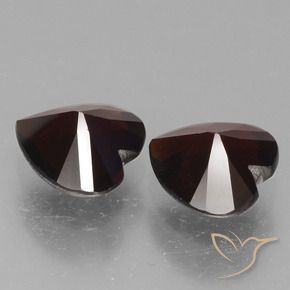 Pedras preciosas de Granada Piropo vermelho escuro natural de 1.76 ct, Coração, VVS-VS