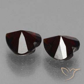 Pedras preciosas de Granada Piropo vermelho escuro natural de 1.64 ct, Coração, VVS-VS