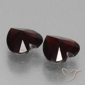 Pedras preciosas de Granada Piropo vermelho escuro natural de 1.66 ct, Coração, VVS-VS