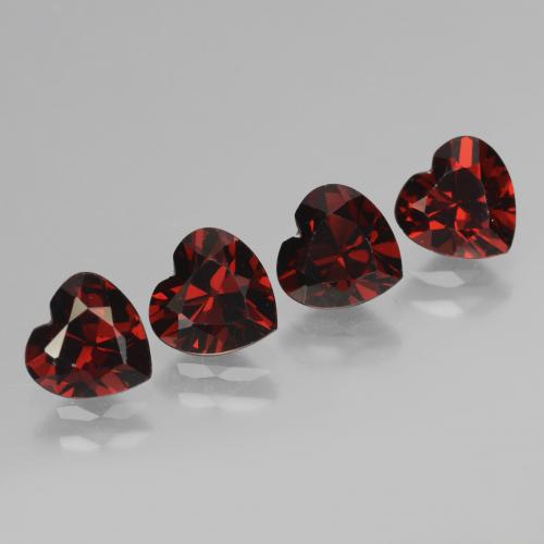 Pedras preciosas de granada piropo vermelho natural de 3,79 ct, formato de coração, VVS-VS