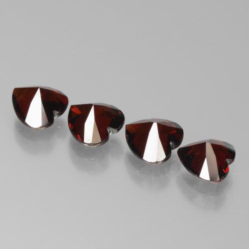 Pedras preciosas de granada piropo vermelho natural de 3,79 ct, formato de coração, VVS-VS