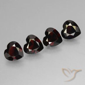 Pedras preciosas de Granada Piropo Vermelho escuro natural de 3.18 ct, Coração, VVS-VS