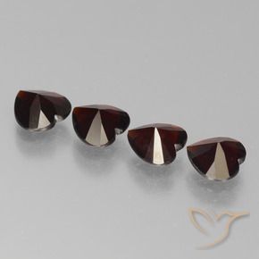 Pedras preciosas de Granada Piropo Vermelho escuro natural de 3.18 ct, Coração, VVS-VS