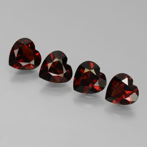 Pedras preciosas de Granada Piropo vermelho escuro natural de 3.19 ct, Formato de coração, VVS-VS
