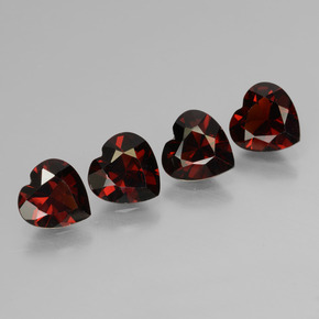 Pedras preciosas de Granada Piropo vermelho escuro natural de 3.19 ct, Formato de coração, VVS-VS