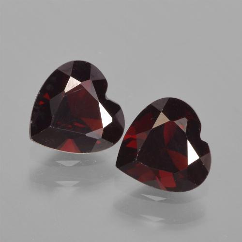 Pedras preciosas de granada piropo vermelho natural de 1,65 ct, formato de coração, VVS-VS
