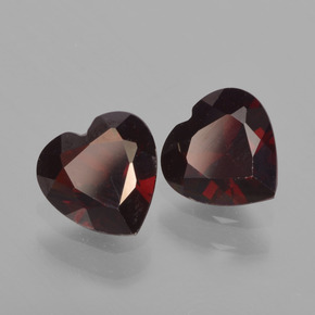 Pedras preciosas de granada piropo vermelho natural de 1,65 ct, formato de coração, VVS-VS