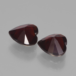 Pedras preciosas de granada piropo vermelho natural de 1,65 ct, formato de coração, VVS-VS
