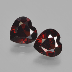 Pedras preciosas de granada piropo vermelho natural de 1,70 ct, formato de coração, VS
