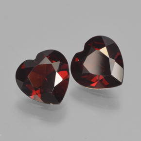 Pedras preciosas de granada piropo vermelho natural de 1,70 ct, formato de coração, VS