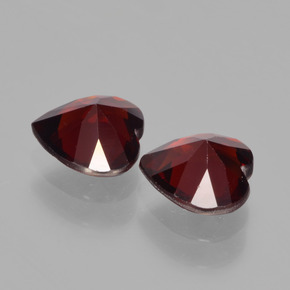 Pedras preciosas de granada piropo vermelho natural de 1,70 ct, formato de coração, VS