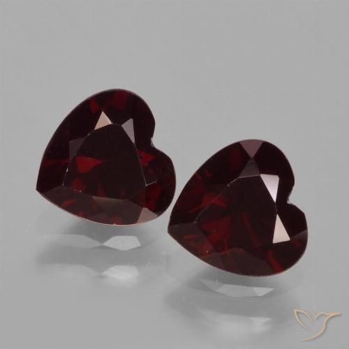 1.91ctw Natural Vermelho escuro Granada Piropo, Coração, VVS-VS